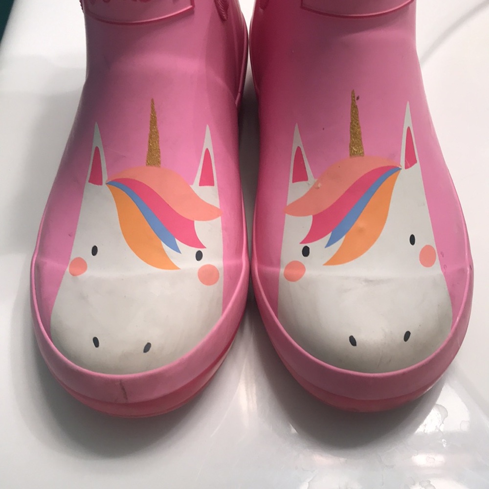 Joules 'Unicorn' Short Rain Boots in PINK (2) - Picture 11 of 15